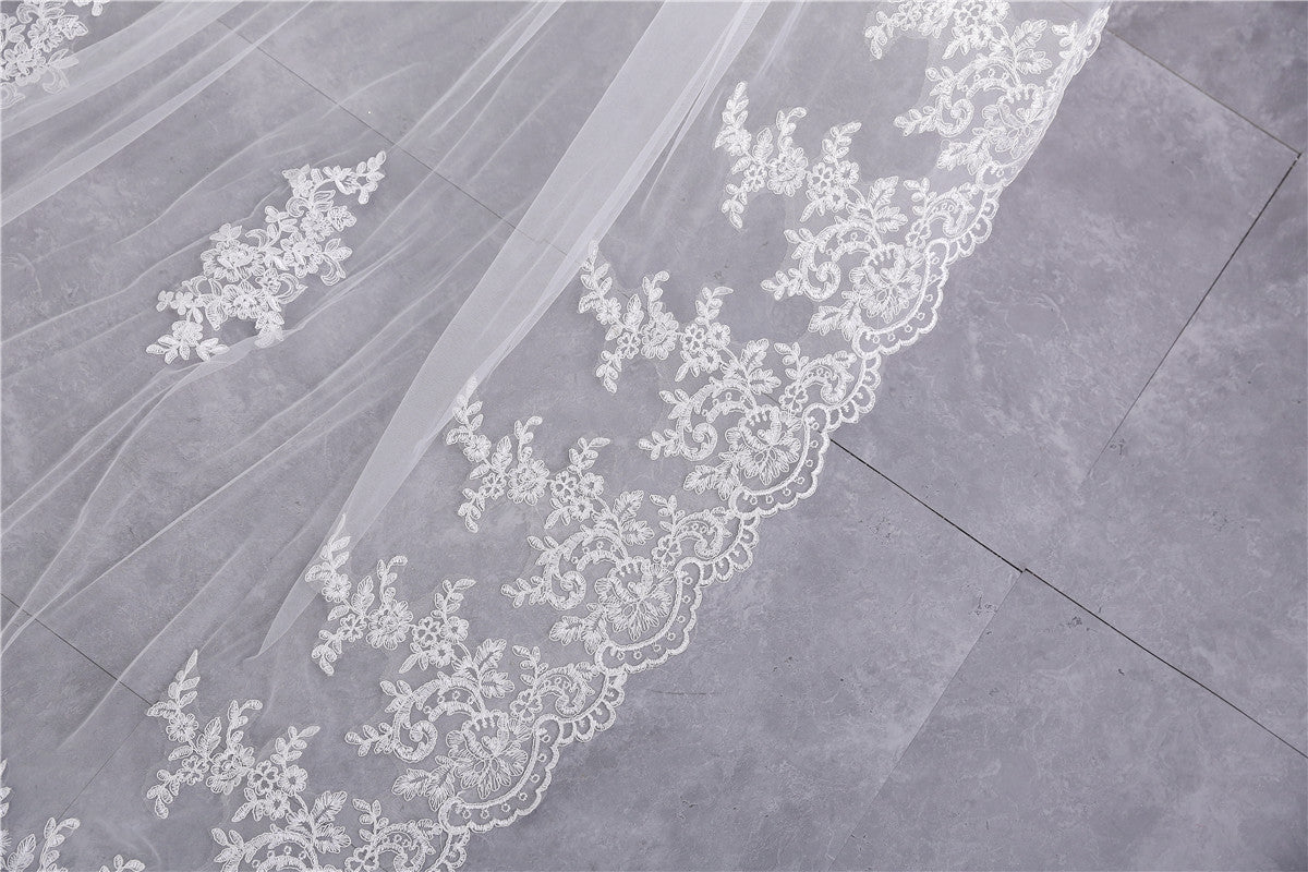 Bridal Veil Extra Wide Soft Mesh Lace With Hair Comb Be Up For Life