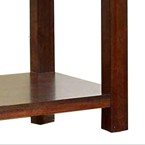 1pc Dark Cherry End Table, Natural Wood Grain Design BEUPFORLIFE.com