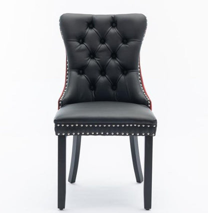 Modern High-End Tufted Solid Wood Contemporary PU & Velvet Upholstered Dining Chair-2 Piece Set BEUPFORLIFE.com