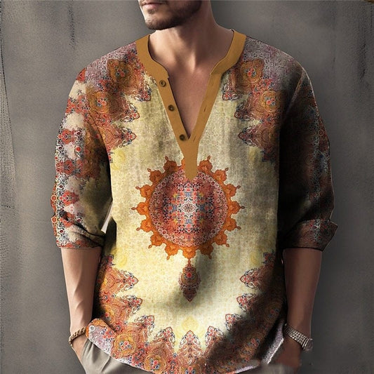 Printed Jacquard/Linen Sweater BEUPFORLIFE.com
