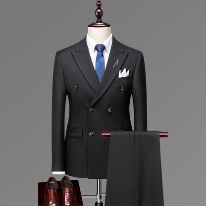 Men's Slim Fit, Four Seasons Double Breasted Suit - BEUPFORLIFE.com