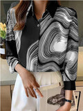Ink Painting Cotton/Linen Long Sleeve Blouse - BEUPFORLIFE.com