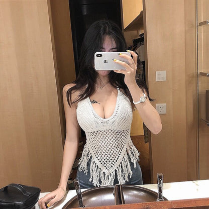 Seaside Holiday Halter Knitted Short