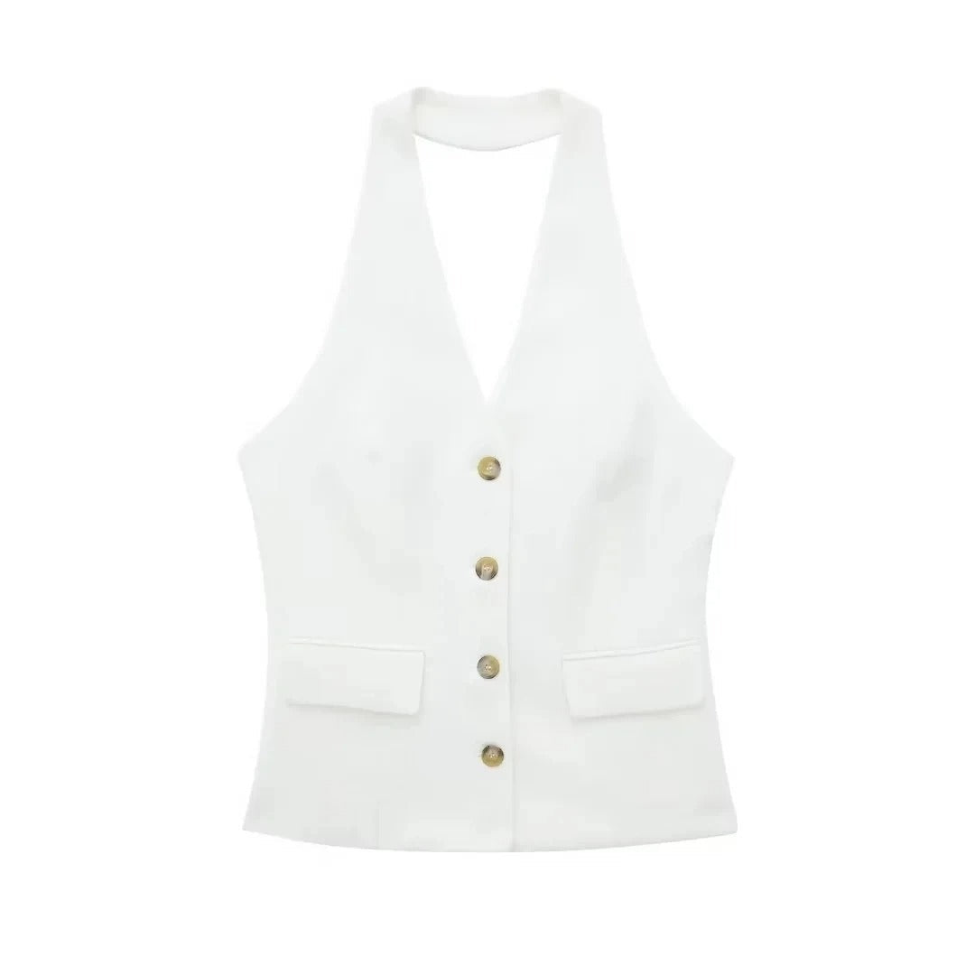 Women's Waistcoat Linen Vest Suit BEUPFORLIFE.com