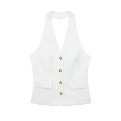 Women's Waistcoat Linen Vest Suit BEUPFORLIFE.com