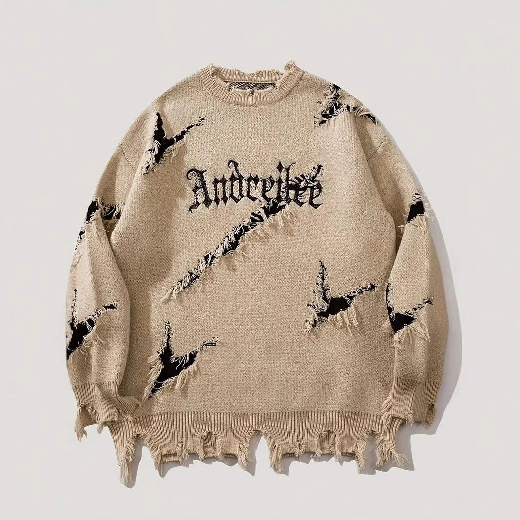 Ripped Frayed Designer Loose Sweater BEUPFORLIFE.com