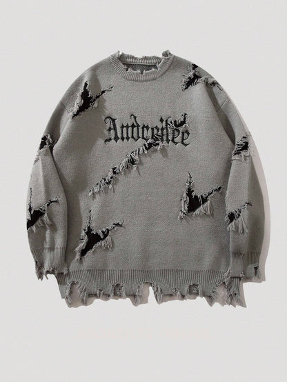 Ripped Frayed Designer Loose Sweater BEUPFORLIFE.com
