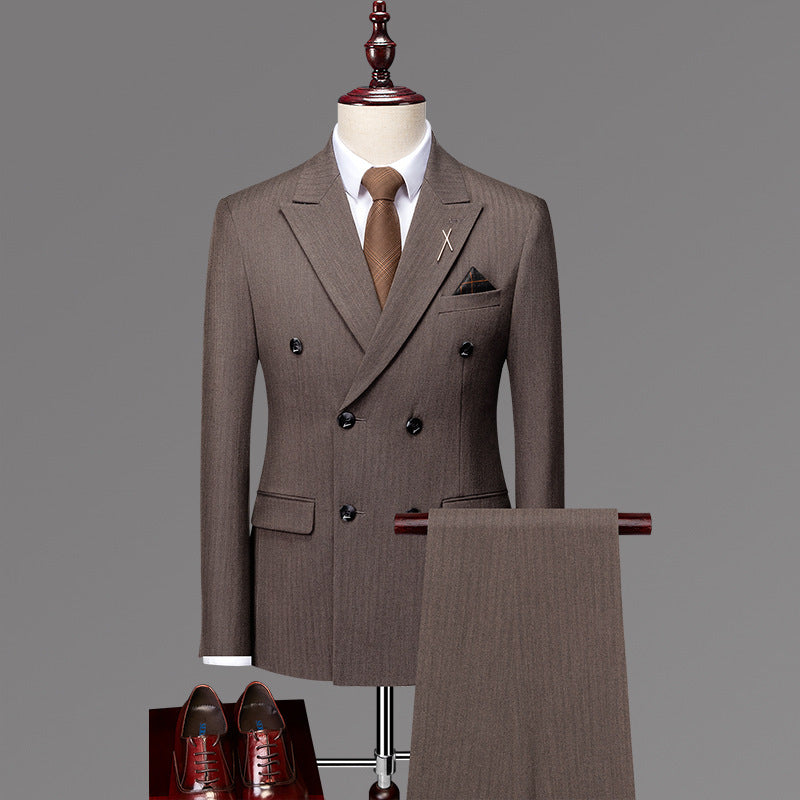 Men's Slim Fit, Four Seasons Double Breasted Suit - BEUPFORLIFE.com