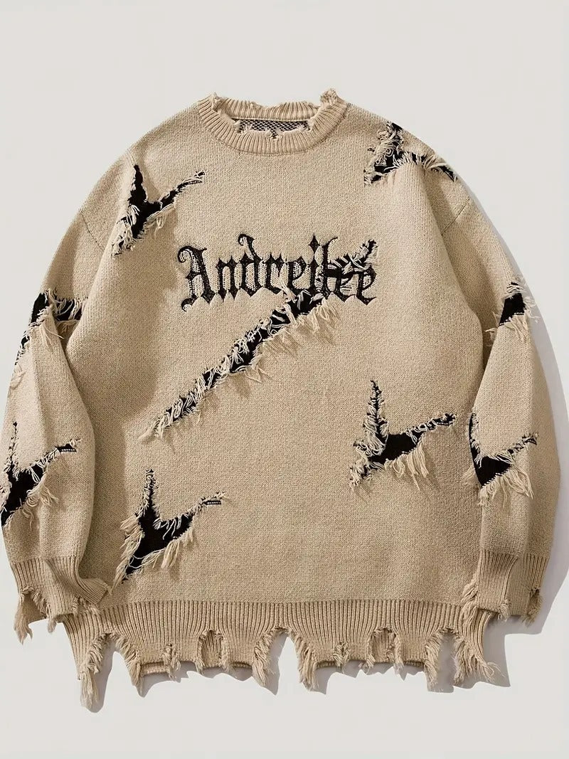 Ripped Frayed Designer Loose Sweater BEUPFORLIFE.com