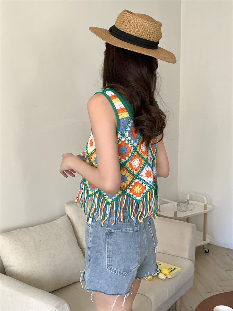 Crocheted Tassel Knitted Camisole BEUPFORLIFE.com
