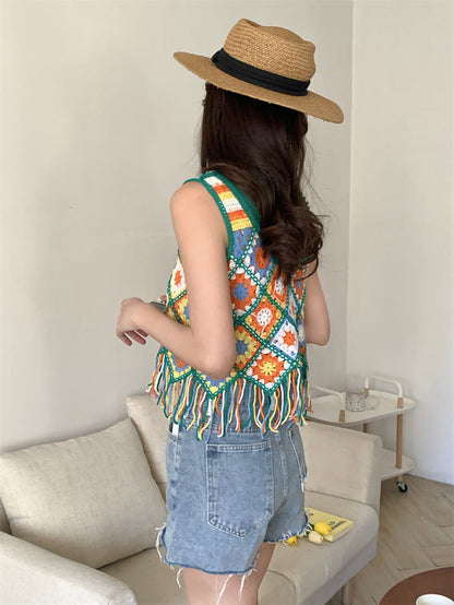 Crocheted Tassel Knitted Camisole BEUPFORLIFE.com