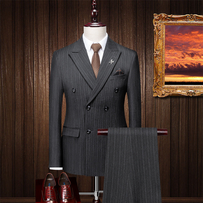 Men's Slim Fit, Four Seasons Double Breasted Suit - BEUPFORLIFE.com