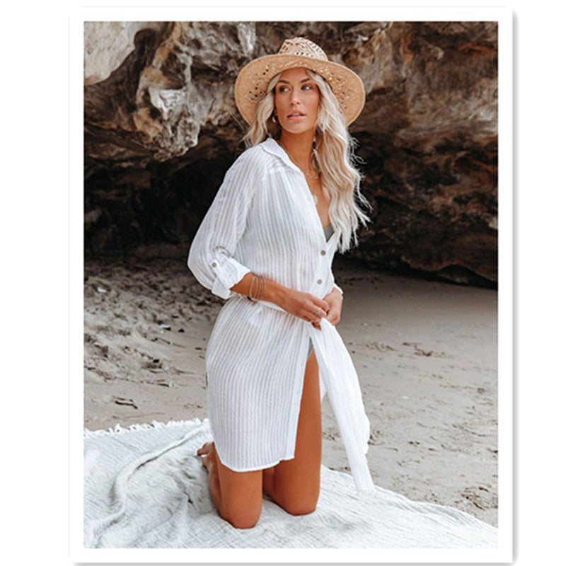 Vacation Bikini Sun-proof Jacquard Shirt BEUPFORLIFE.com