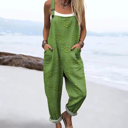 Vintage Print Jumpsuit BEUPFORLIFE.com