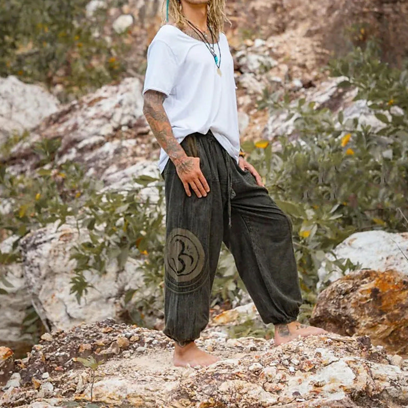 Ethnic Style Men's Casual Ankle-tied Pants BEUPFORLIFE.com