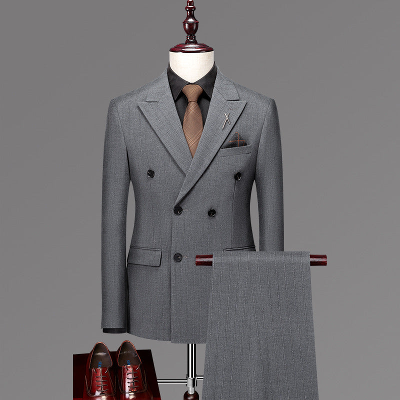 Men's Slim Fit, Four Seasons Double Breasted Suit - BEUPFORLIFE.com