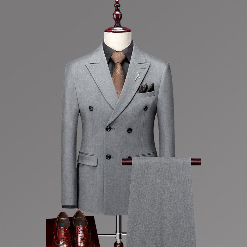 Men's Slim Fit, Four Seasons Double Breasted Suit - BEUPFORLIFE.com