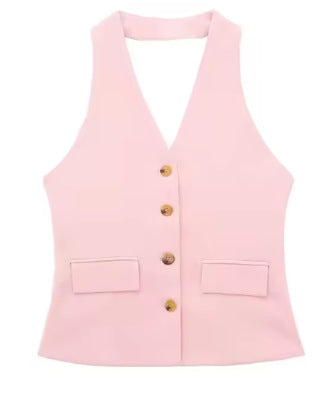 Women's Waistcoat Linen Vest Suit BEUPFORLIFE.com