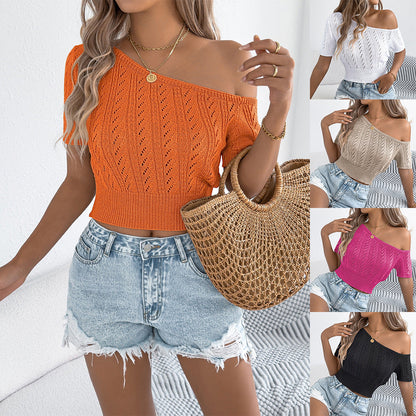 Short-sleeved Navel Top Short Sweater Be Up For Life