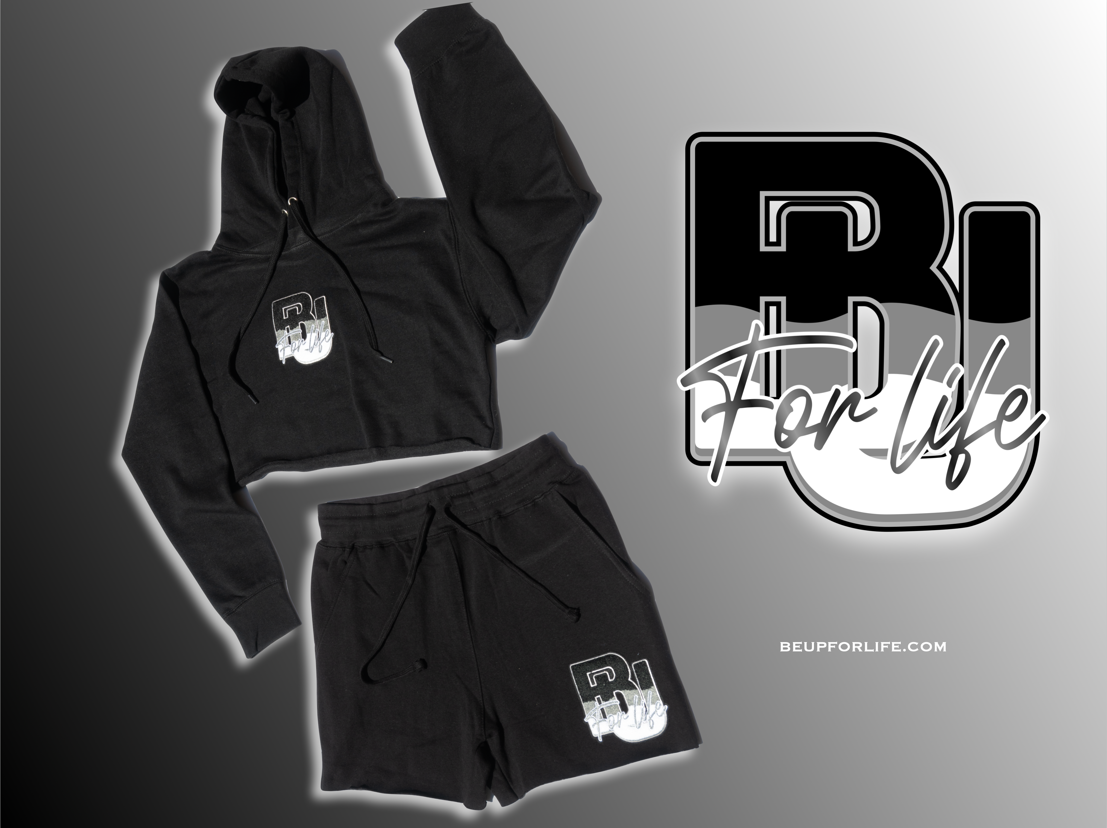 Ladies Crop Top Fleece Short Set - BEUPFORLIFE.com