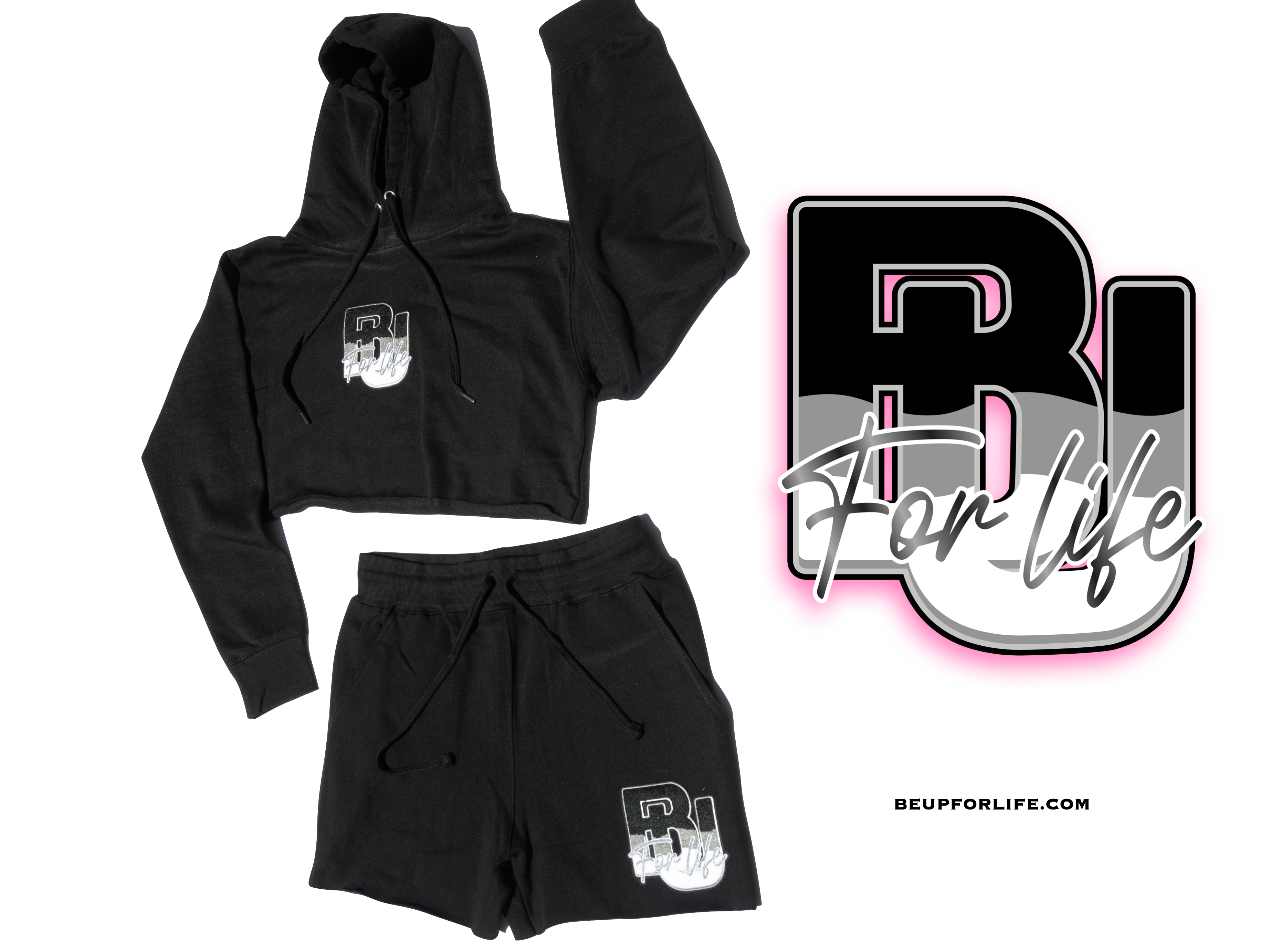 Ladies Crop Top Fleece Short Set - BEUPFORLIFE.com