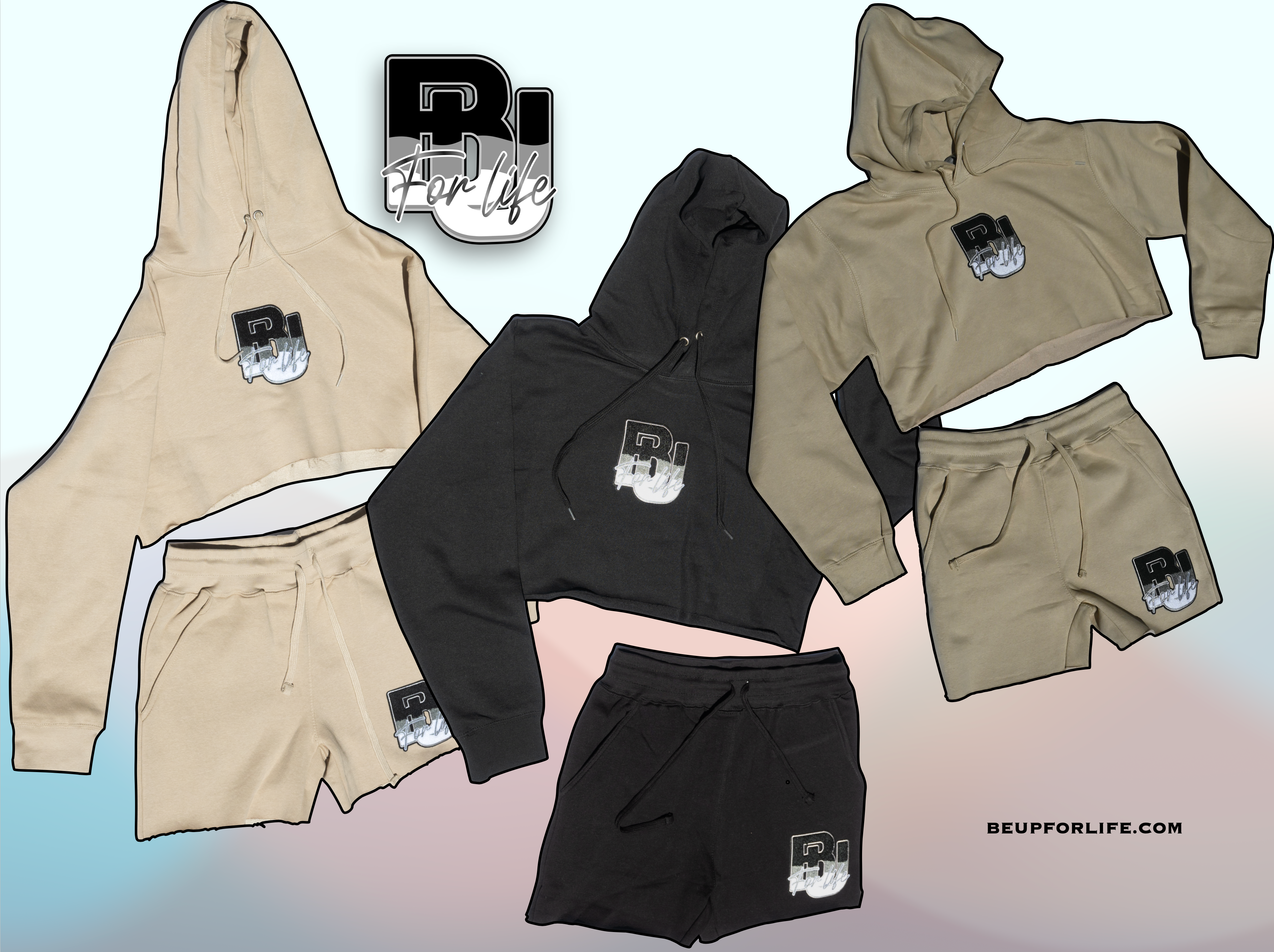 Ladies Crop Top Fleece Short Set - BEUPFORLIFE.com