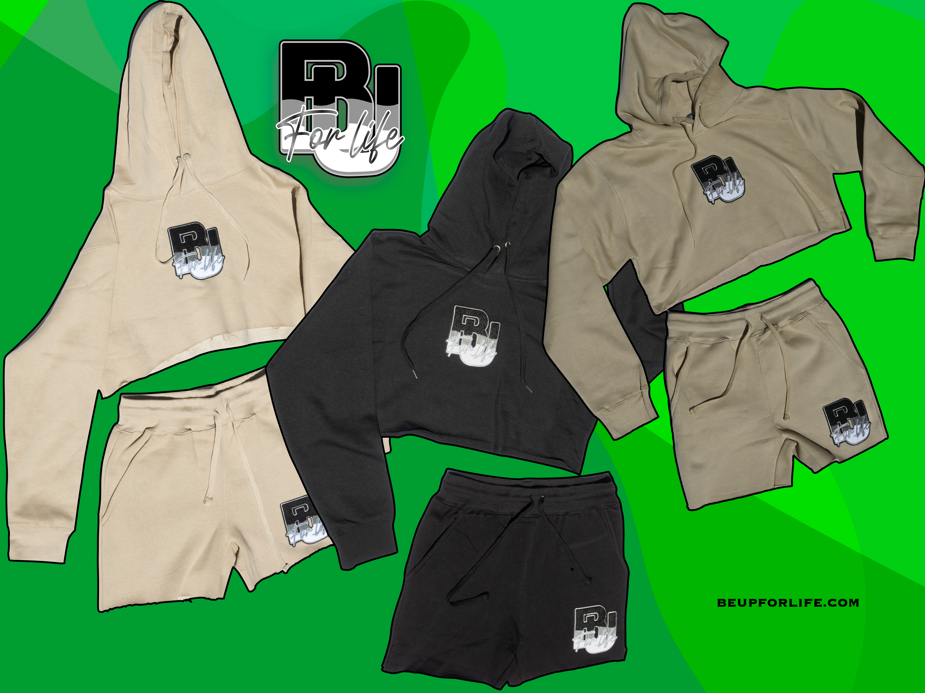 Ladies Crop Top Fleece Short Set - BEUPFORLIFE.com