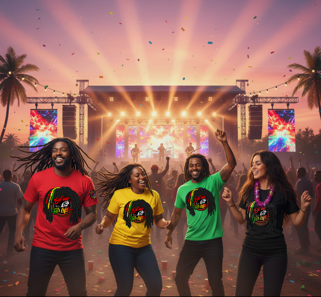 Be Up For Life T-Shirt – Rasta Logo Style