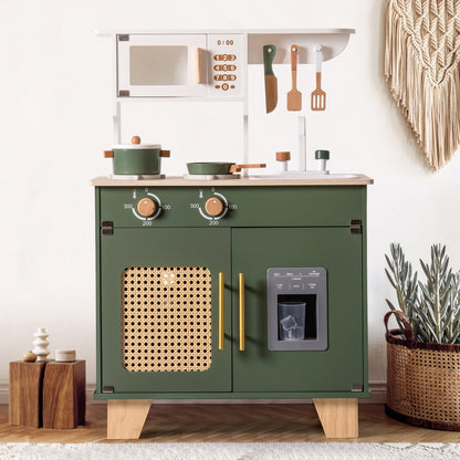 Green Wooden Kitchen Toy Set BEUPFORLIFE.com