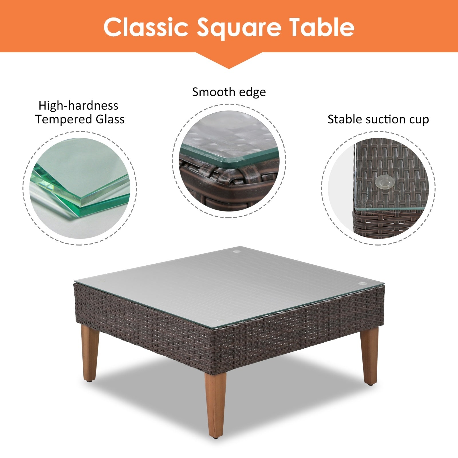 4-Piece Outdoor Wicker Sofa Set, L-Shape Patio Furniture With Colorful Pillows BEUPFORLIFE.com