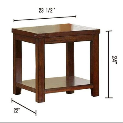 1pc Dark Cherry End Table, Natural Wood Grain Design BEUPFORLIFE.com