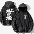 360g Heavy Cotton Distressed Washed CHILD OF GOD Drop Shoulder Hoodie