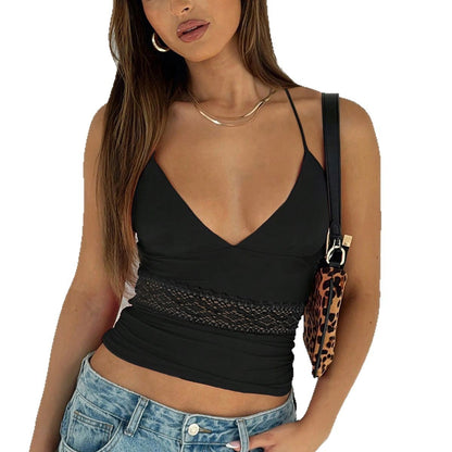 YL Deep V Spaghetti-strap Camisole Top BEUPFORLIFE.com