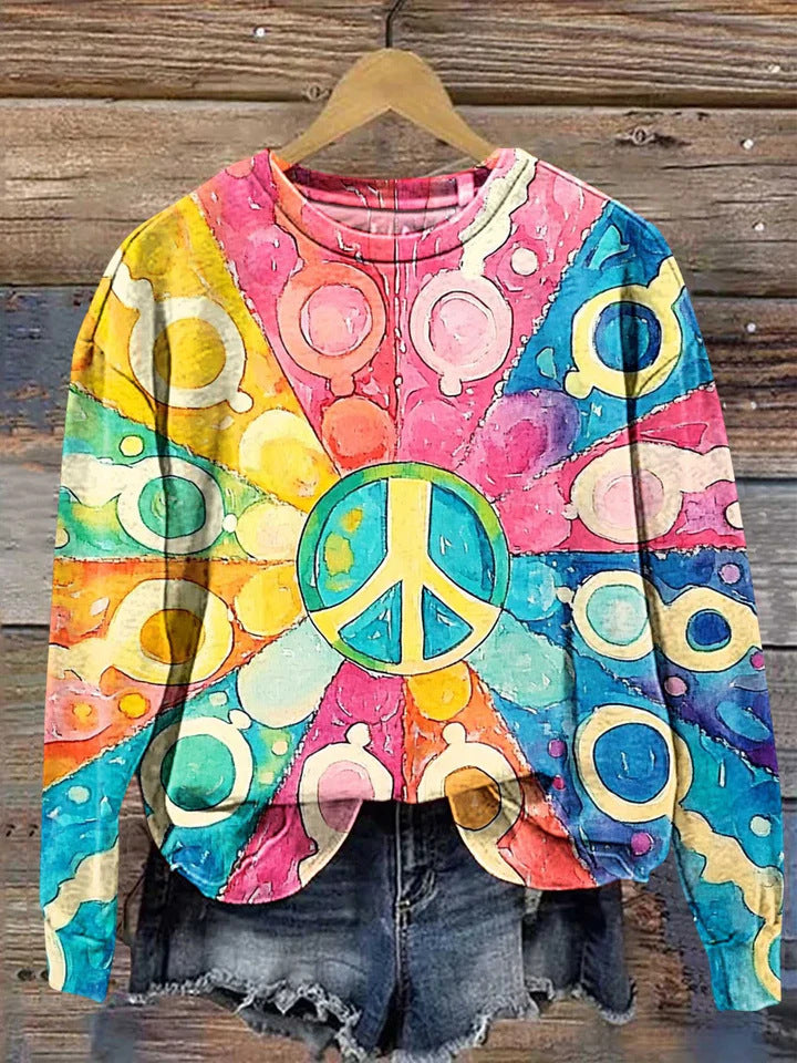 Women's Printed Drop-shoulder Sweater Be Up For Life