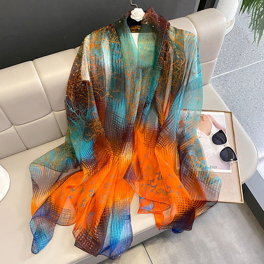 Elegant Silk Design Scarf BEUPFORLIFE.com