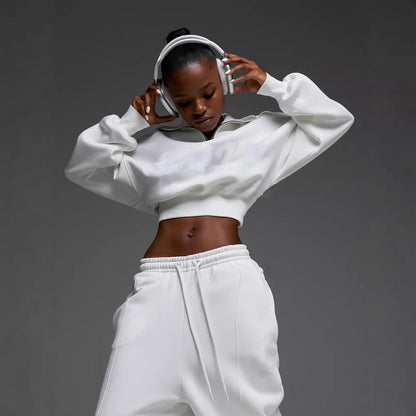 Sweater Laced Pants Casual Two-piece Suit