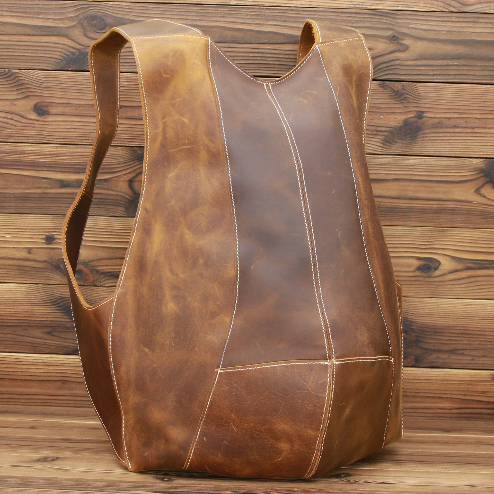 Crazy Horse Leather Backpack BEUPFORLIFE.com