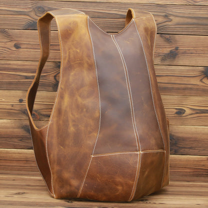 Crazy Horse Leather Backpack BEUPFORLIFE.com