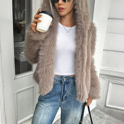 Fluffy Long Sleeve Coat BEUPFORLIFE.com