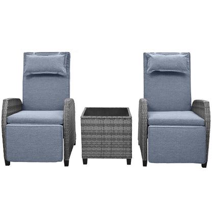 U Style Outdoor Rattan 2-Person Set w/ Coffee Table For Courtyard Be Up For Life