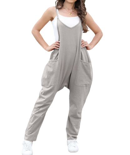 Sleeveless Backless Loose Solid Color Jumpsuit BEUPFORLIFE.com