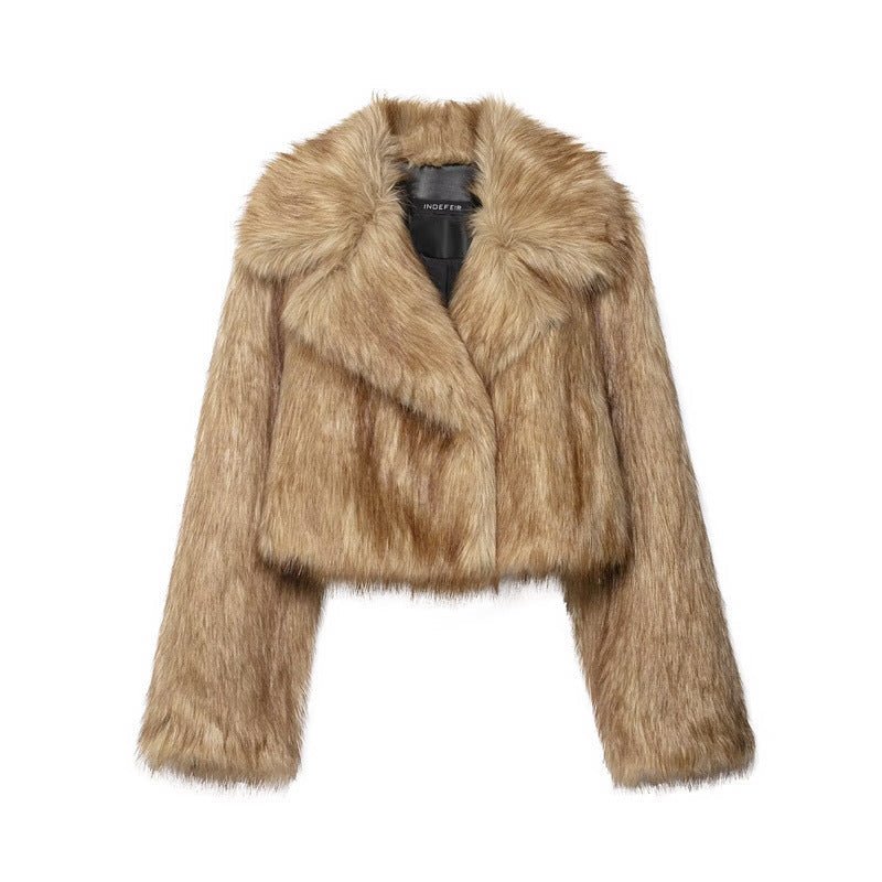 Artificial Fur Effect Short Coat - BEUPFORLIFE.com