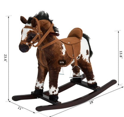 Rocking Horse Kids Plush Ride-On BEUPFORLIFE.com