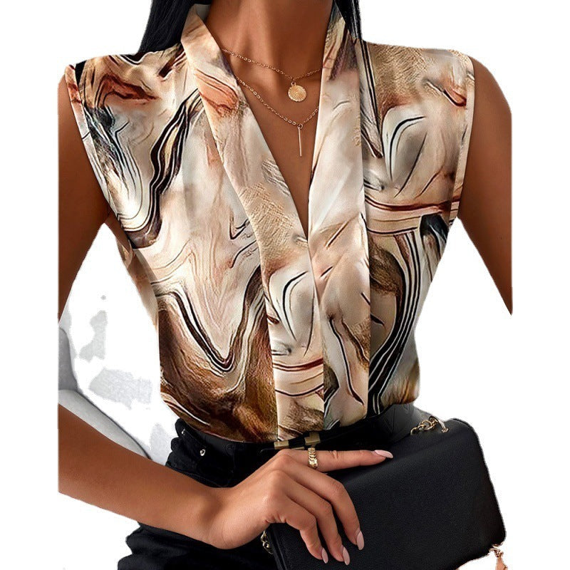 Printed Sleeveless Top Be Up For Life