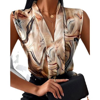 Printed Sleeveless Top Be Up For Life