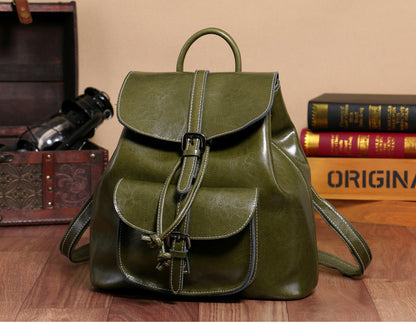 Cowhide Pocket Pull-belt Backpack BEUPFORLIFE.com