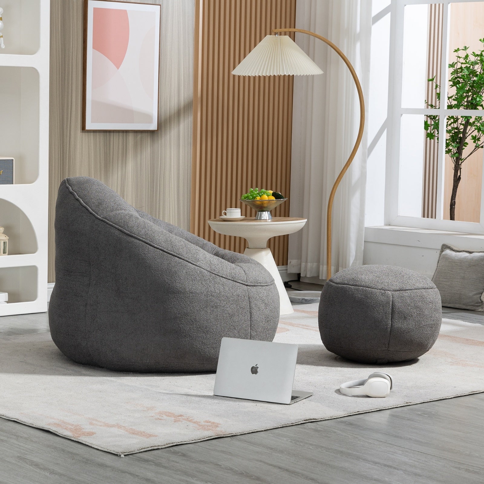 Bean Bag Sofa Chair with Padded Footrest BEUPFORLIFE.com