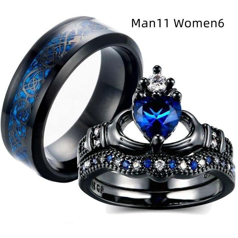 Crown love sapphire ring BEUPFORLIFE.com