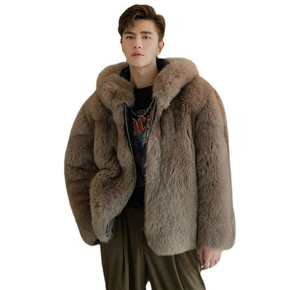 Faux Fox Fur Coat