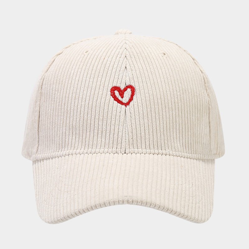 Love Embroidered Corduroy Baseball Cap - BEUPFORLIFE.com
